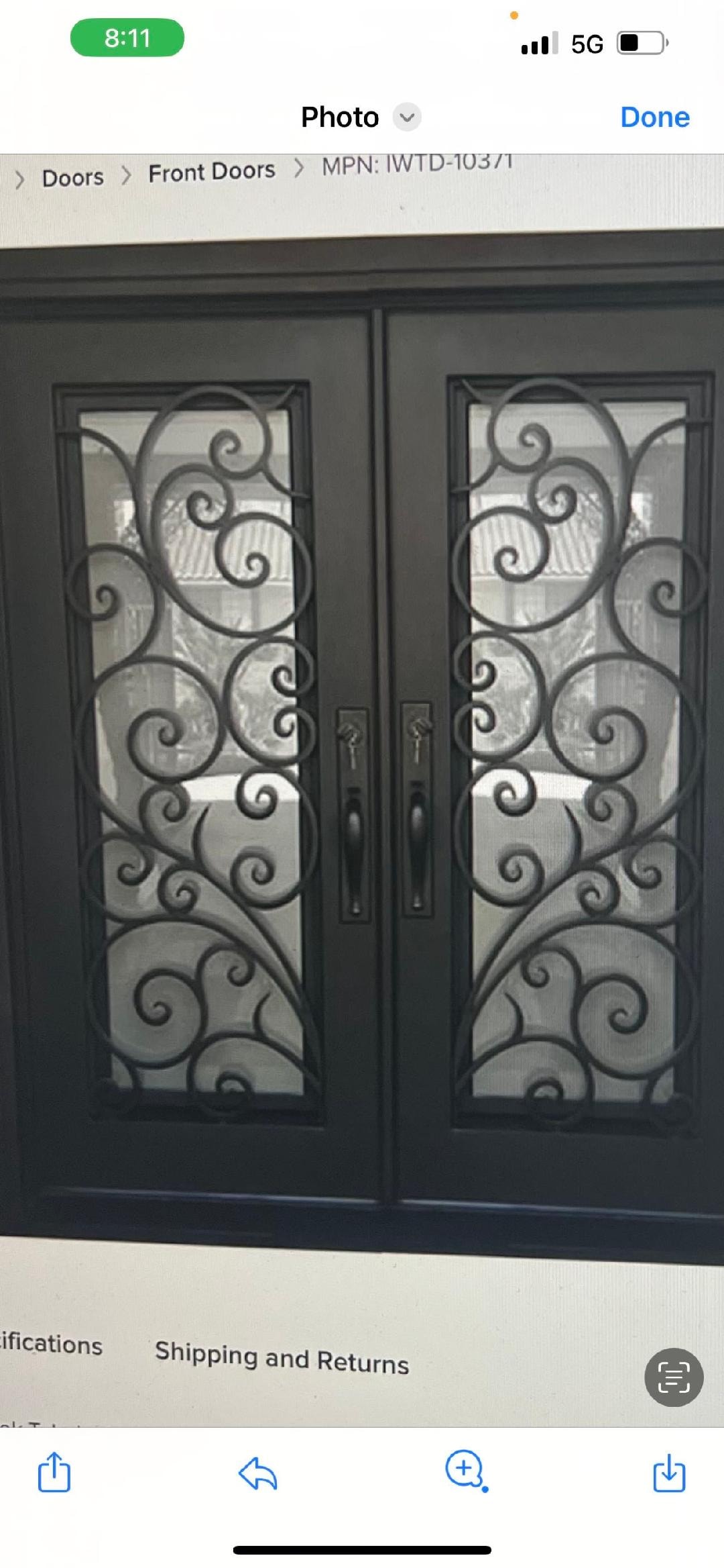 Scroll Iron Double Door